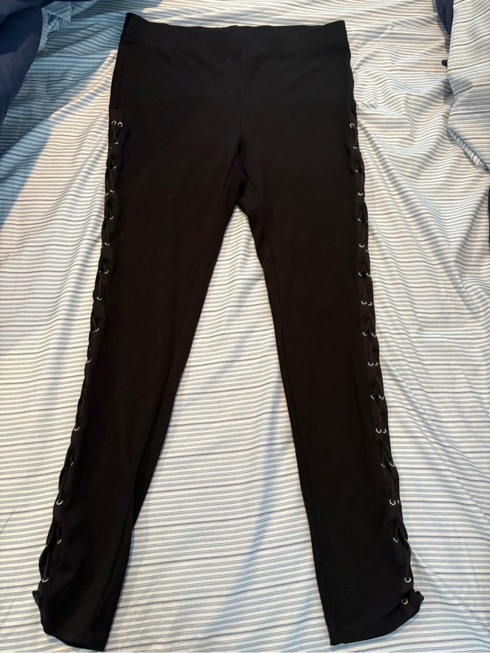 Express Black Lace-Up Side Panel leggings